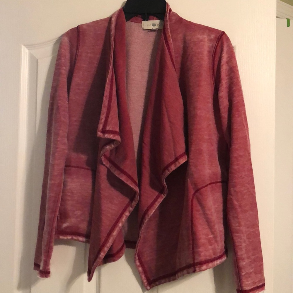 Faded red sweater